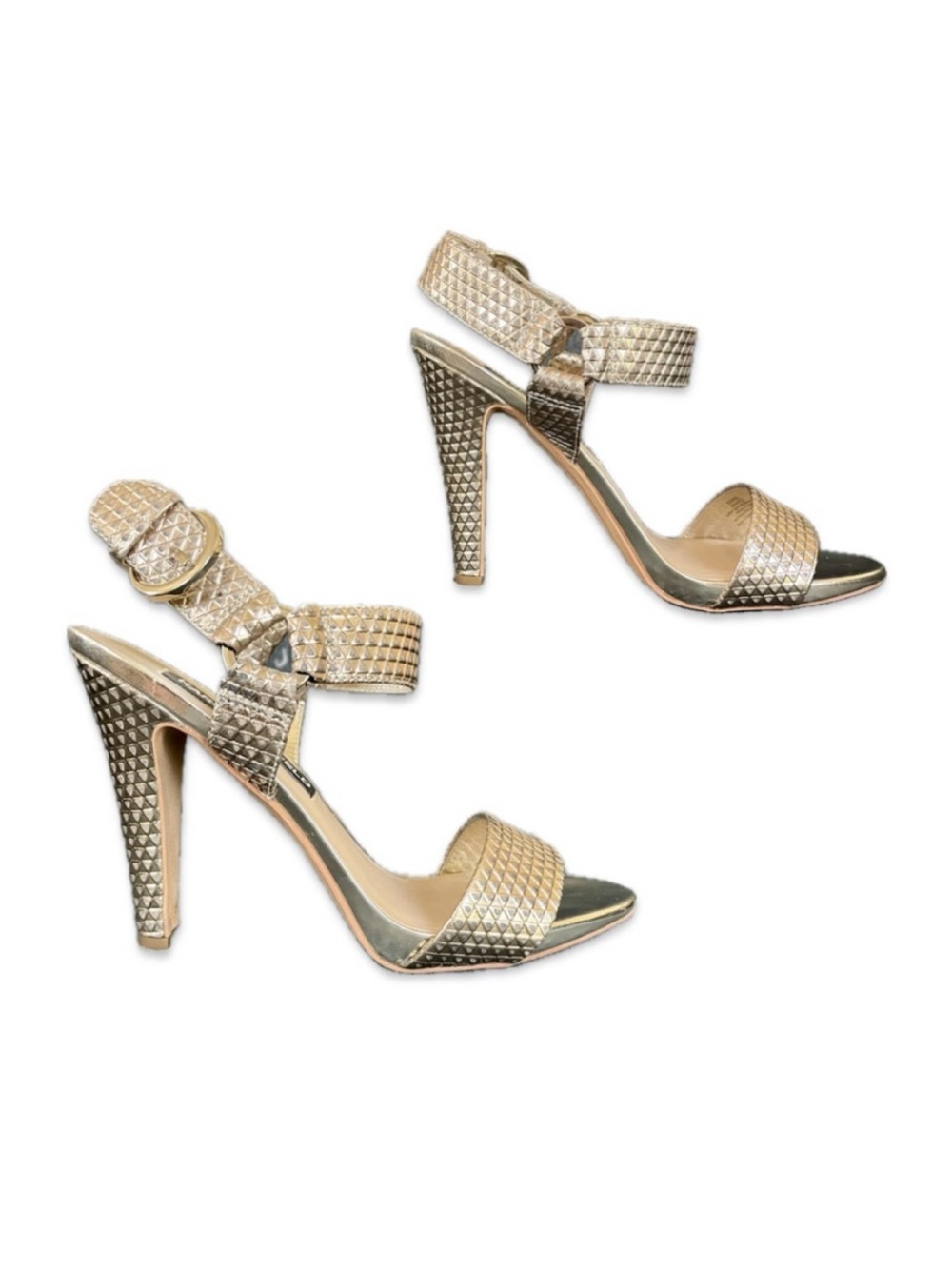 Karl Lagerfeld Paris Cieone Gold Leather Sandal